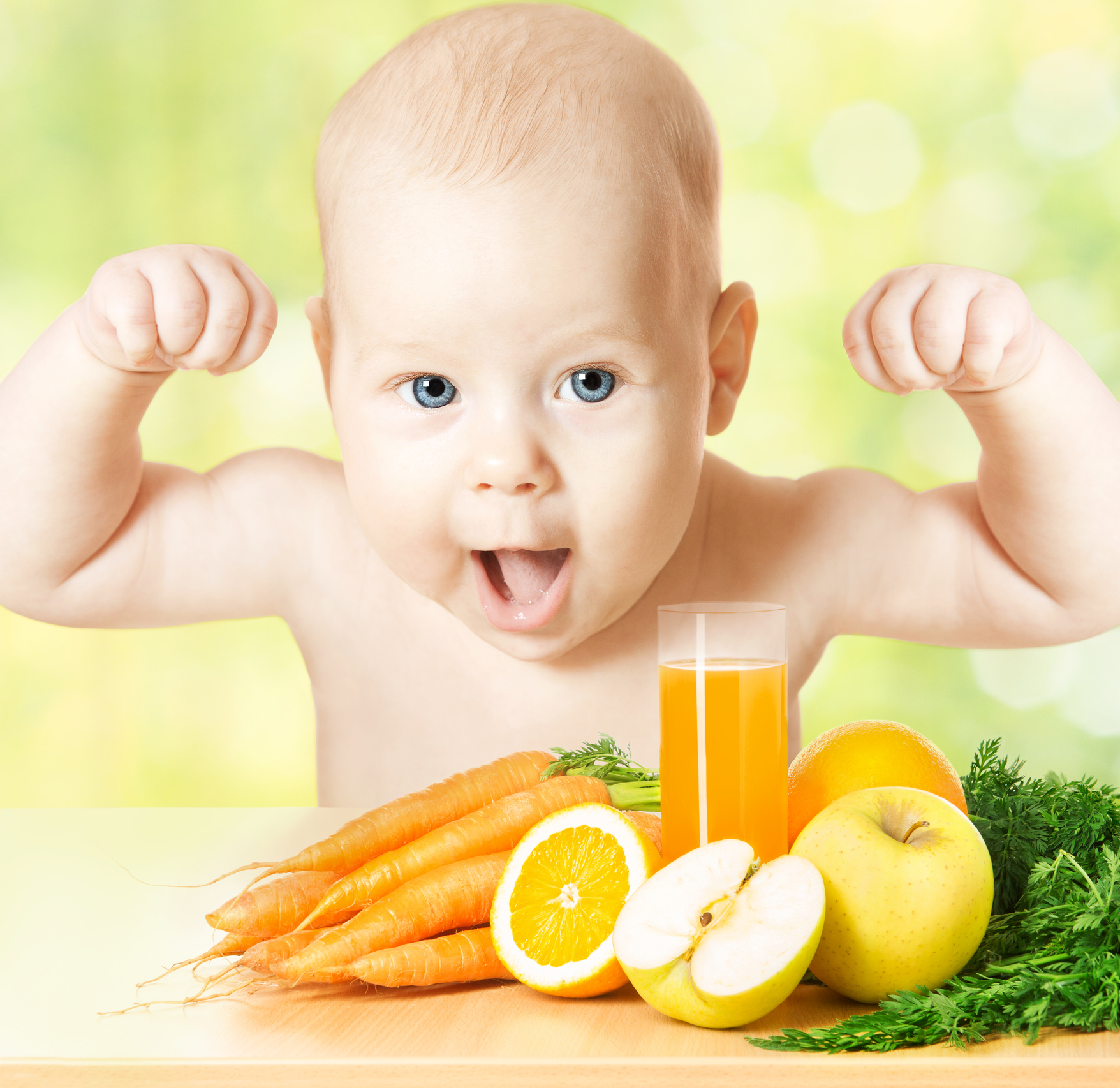 Baby Vitamin Fruit Juice, Strong Child Healthy Meal, Kids Vegetables Food