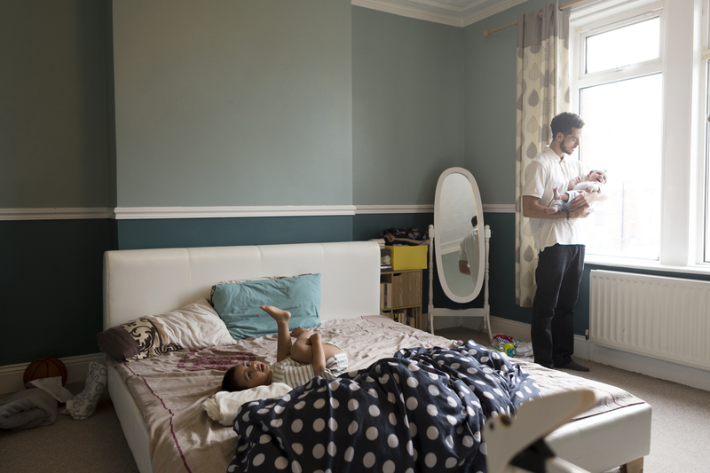 Family in the bedroom